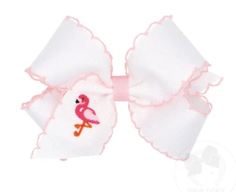 Wee Ones Flamingo Med Grosgrain Hair Bow Summer time fun