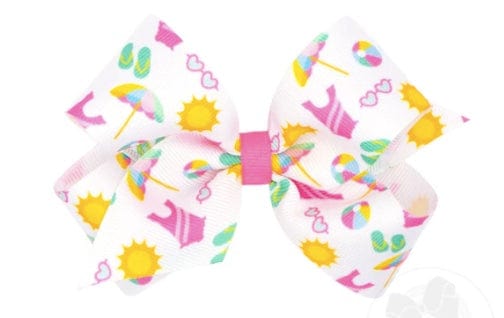 Wee Ones Medium Summer Print Grosgrain Beach Fun