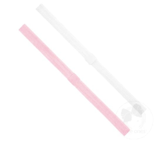 Wee Ones Two Pack Narrow Stretch Add-A-Bow Baby Girl Headbands