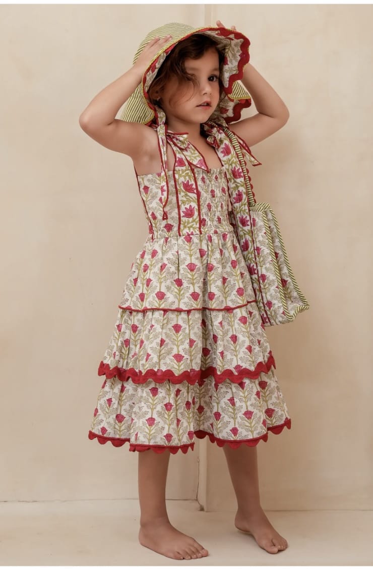 YO BABY Yo Baby Red floral dress