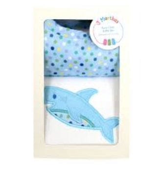 3 Marthas 3 Martha's Burp cloth and bib Shark