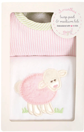 3 Marthas Lamb Basic Bib & Burp Box Set