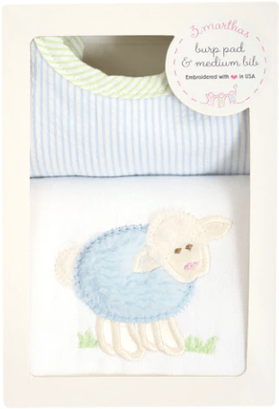 3 Marthas Lamb Basic Bib & Burp Box Set