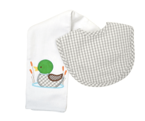 3 Marthas Mallard Basic Bib & Burp Set