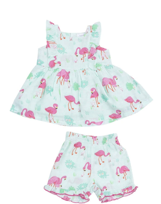 Angel Dear Tank and Short  Flamingos