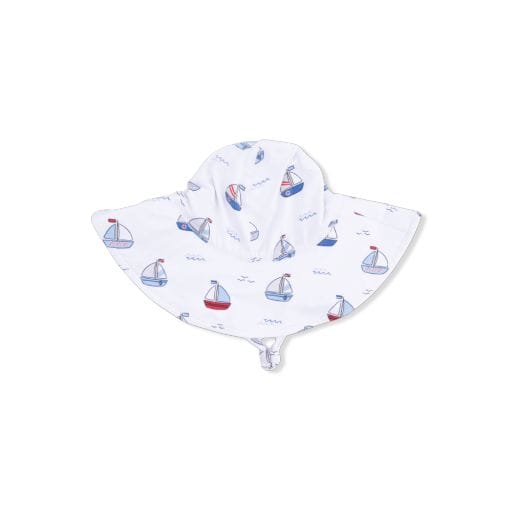 ANGEL DEAR Angel Dear Girls Accessories-headwear Bubbly Sailboats Blue - Wide Brim Sun Hat