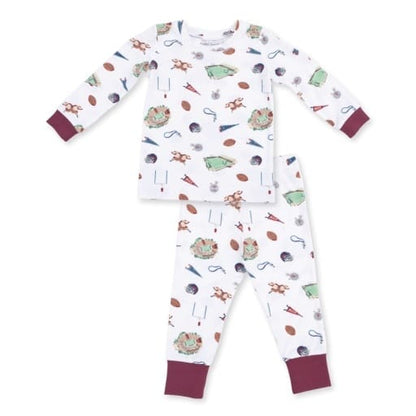 ANGEL DEAR Angel Dear Boys Boys-pjs Vintage Football - Long Sleeve Loungewear Set