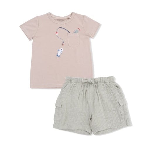 ANGEL DEAR Angel Dear Boys Boys-sets Gone Fishing - Crew Neck Tee With Cargo Short