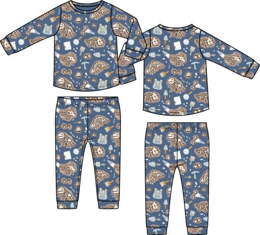 ANGEL DEAR Angel Dear Boys Boys-sleepwear Glow In The Dark Dino Dig - Long Sleeve Loungewear Set