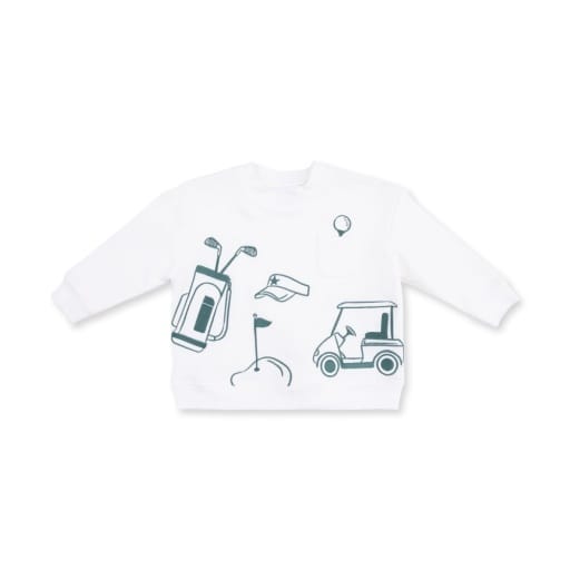 ANGEL DEAR Angel Dear Boys Boys-tops Golf - Drop Sleeve Sweatshirt White