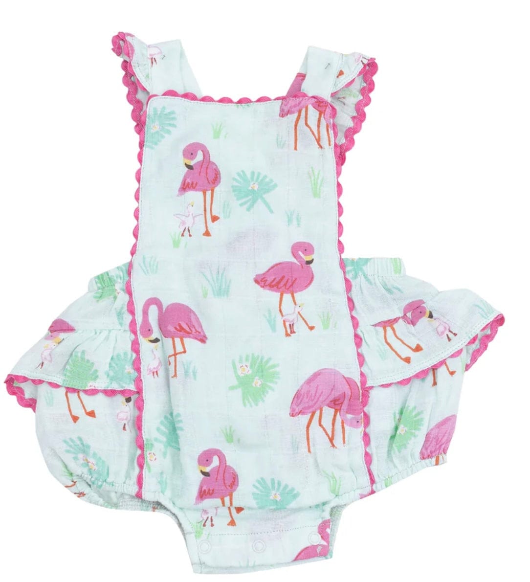 Angel Dear Flamingo Ric-Rac Ruffle Sunsuit