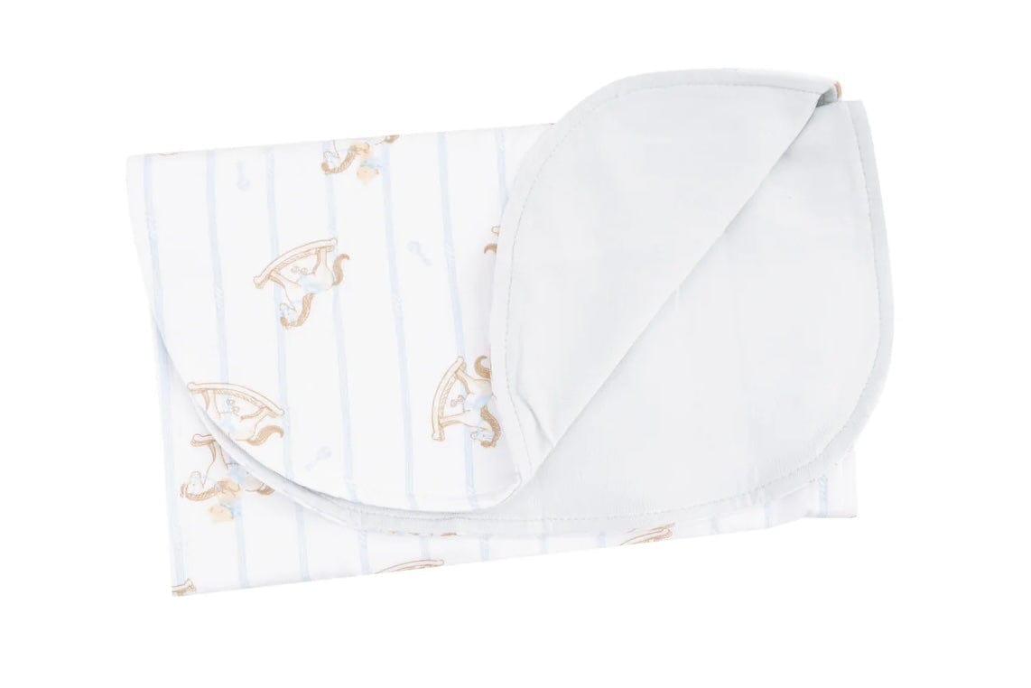 Angel Dear 2 Ply Burp Cloth with Binding - Vintage Rocking Horse - 22X10