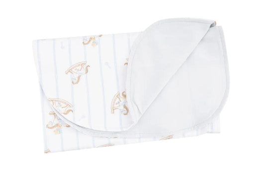 Angel Dear 2 Ply Burp Cloth with Binding - Vintage Rocking Horse - 22X10