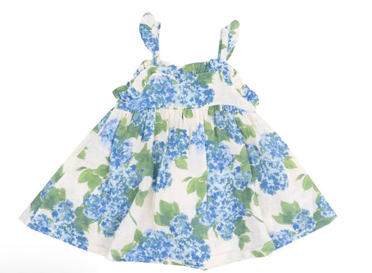 Angel Dear Angel Dear Paperbag Ruffle Sundress Watercolor Hydrangeas