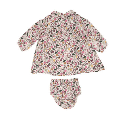 Angel Dear Acorn Floral Peter Pan Collar Dress And Diaper Cover