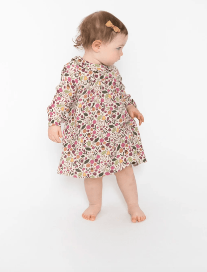 Angel Dear Acorn Floral Peter Pan Collar Dress And Diaper Cover