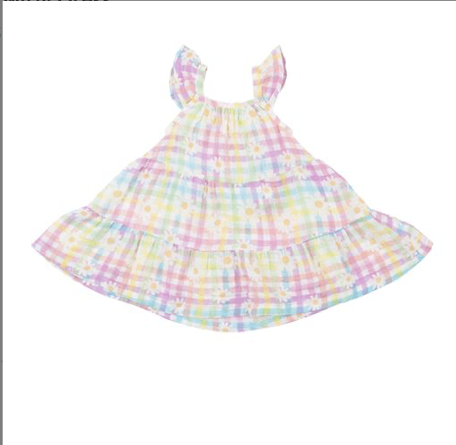 Angel Dear GINGHAM DAISY Twirl dress