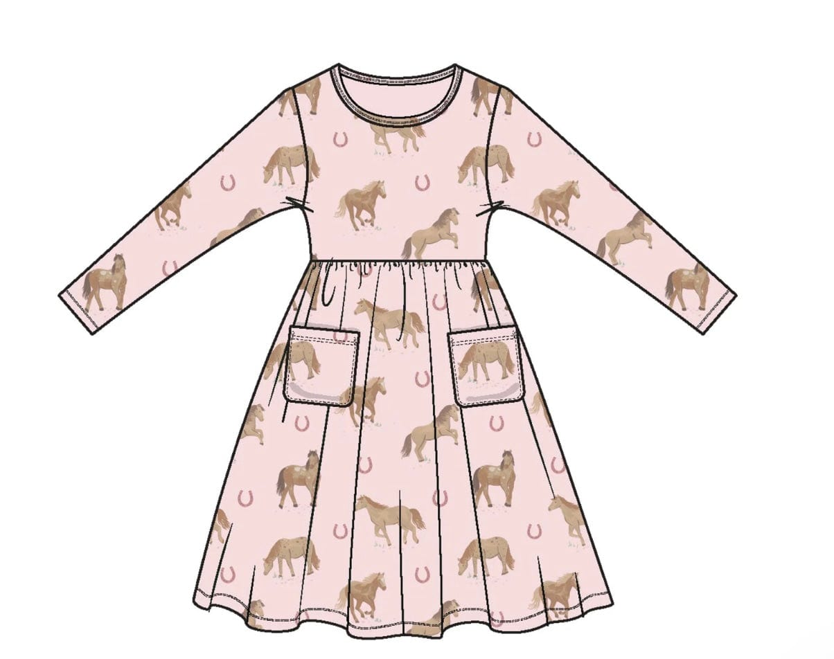 Angel Dear Horses Pink twirly dress