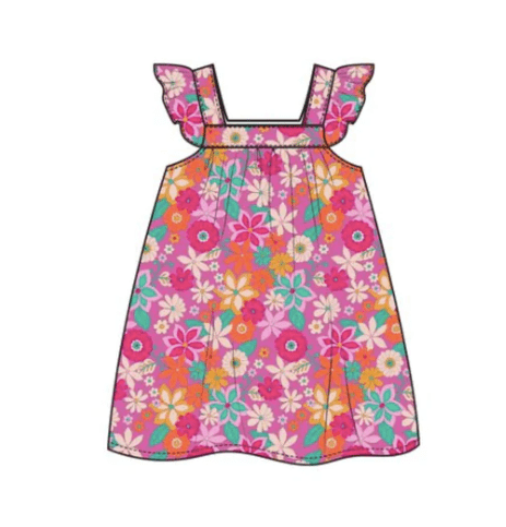 angel dear Angel Dear TROPICAL RETRO FLORAL dress