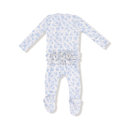 Angel Dear Angel Dear 2 Way Zipper Ruffle Back Footie in Romi Floral