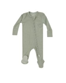 Angel Dear Ribbed Desert Sage - 2 Way Zipper Footie