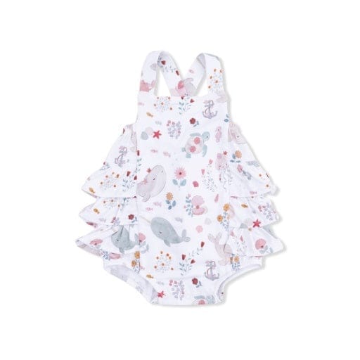 ANGEL DEAR Angel Dear Girls Girls-bubbles Garden Sea Creatures - Ruffle Sunsuit