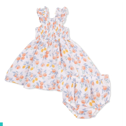 ANGEL DEAR Citrus Floral Sundress & Bloomer