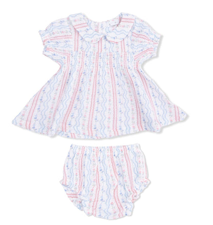 ANGEL DEAR Tulip Stripe Smocked Dress Set