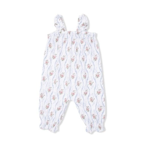 ANGEL DEAR Angel Dear Girls Girls-rompers Heirloom Rose Stripe - Ruffly Strap Overall