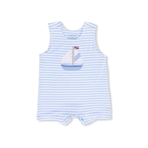 ANGEL DEAR Angel Dear Boys Infant Boys-bubbles Bubbly Sailboat Stripe - Sleeveless Jon Jon