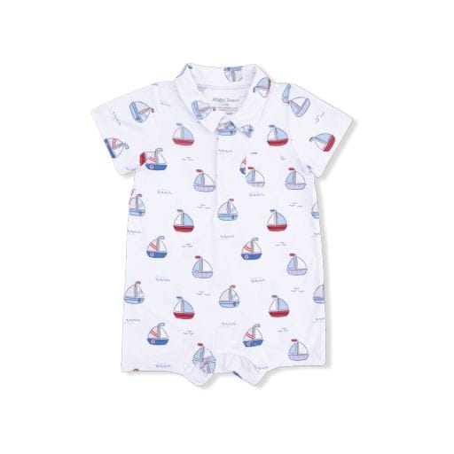 ANGEL DEAR Angel Dear Boys Infant Boys-bubbles Bubbly Sailboats Blue - Polo Shortie