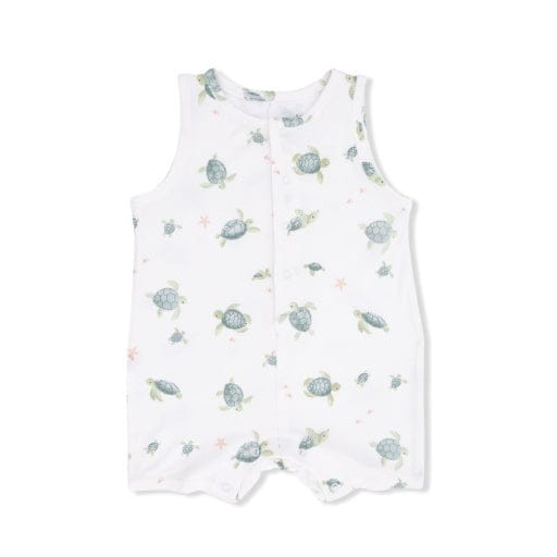 ANGEL DEAR Angel Dear Boys Infant Boys-bubbles Sea Turtles - Sleeveless Shortie Romper