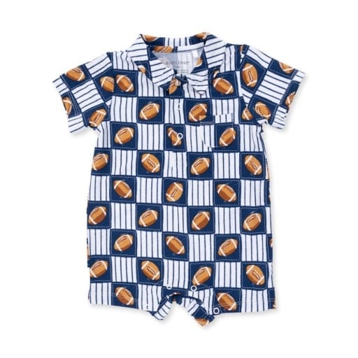 ANGEL DEAR Angel Dear Boys Infant Boys-bubbles/rompers/sets Football Patchwork - Polo Shortie