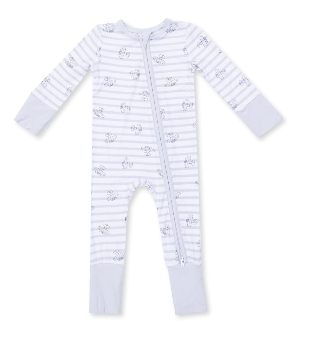 ANGEL DEAR Angel Dear  Airplane Stripe - Convertible Romper