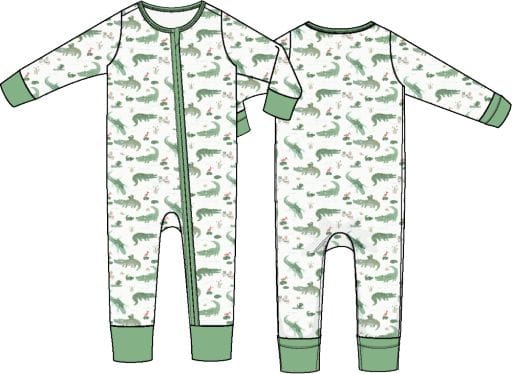 ANGEL DEAR Angel Dear Boys Infant Boys-footies/converters Crayon Alligators - Convertible Romper