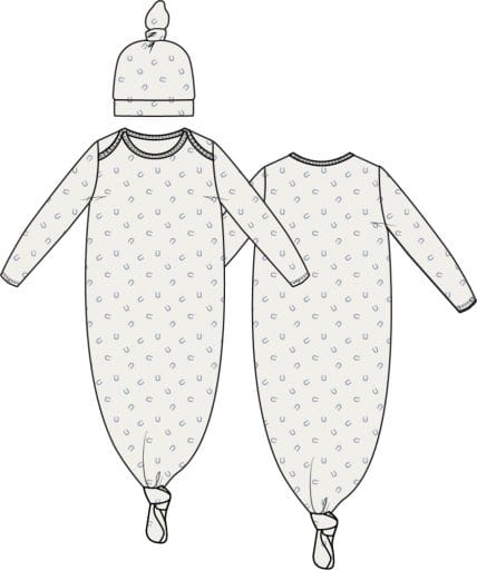 ANGEL DEAR Angel Dear Boys Infant Boys-footies/converters Little Horseshoes Blue - Knotted Gown And Knotted Hat