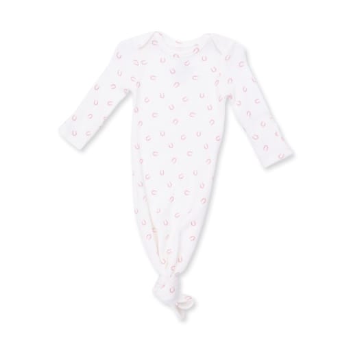ANGEL DEAR Angel Dear Boys Infant Boys-footies/converters Little Horseshoes Pink - Knotted Gown And Knot Headband