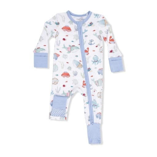 ANGEL DEAR Angel Dear Boys Infant Boys-footies/converters Sailor Sea Creatures - Convertible Romper