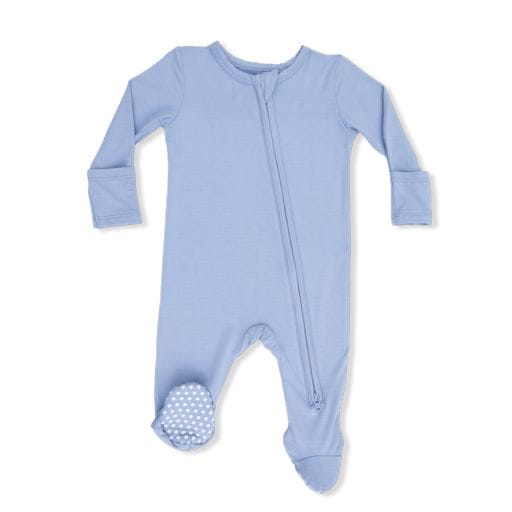 ANGEL DEAR Angel Dear Boys Infant Boys-footies/converters Solid Blue Fog - 2 Way Zipper Footie