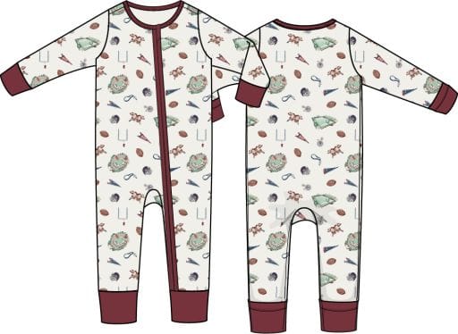 ANGEL DEAR Angel Dear Boys Infant Boys-footies/converters Vintage Football - Convertible Romper