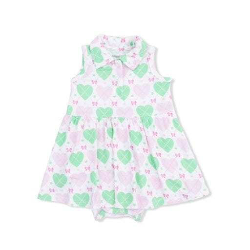 ANGEL DEAR Angel Dear Girls Infant Girls-bubbles Heart Argyle - Polo Tennis Dress