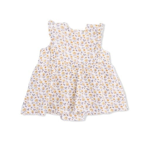 ANGEL DEAR Angel Dear Girls Infant Girls-bubbles Yellow Country Roses - Ruffle Bubble Dress