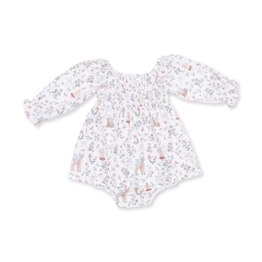 ANGEL DEAR Angel Dear Girls Infant Girls-bubbles/dress/rompers/sets Enchanted Woodland - Caitlyn Smocked All In One