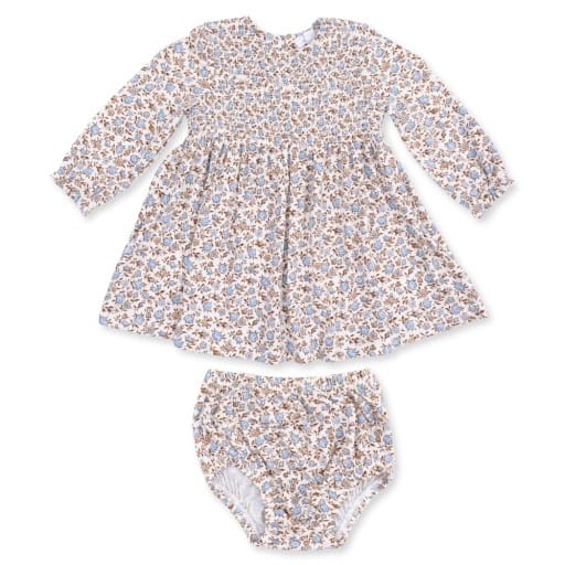 ANGEL DEAR Angel Dear Girls Infant Girls-bubbles/dress/rompers/sets Hazel Floral - Caitlyn Smocked Bodice Dress And Bloomer