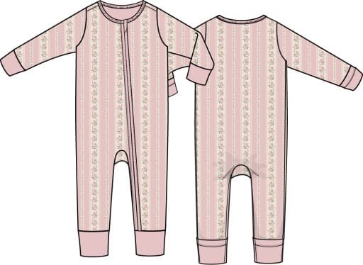 ANGEL DEAR Angel Dear Girls Infant Girls-footies/converters Antoinette Stripe - Convertible Romper