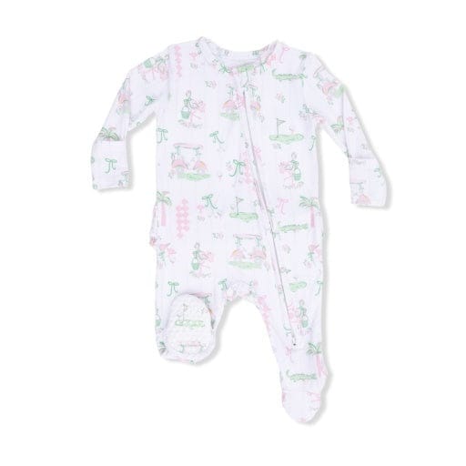 ANGEL DEAR Angel Dear Girls Infant Girls-footies/converters Pretty Golf - 2 Way Ruffle Back Zipper Footie