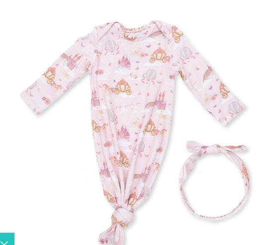 ANGEL DEAR Princess Unicorns And Castle Knotted Gown And Knot Headband