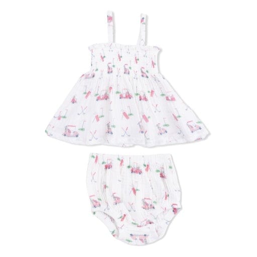 ANGEL DEAR Angel Dear Girls Infant Girls-sets Baby Golf Carts Pink - Smocked Top With Bloomer