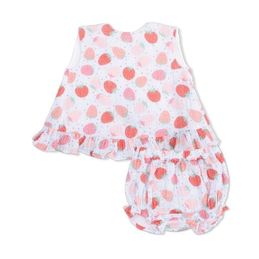 ANGEL DEAR Angel Dear Girls Infant Girls-sets Strawberry Bliss - Ruffle Back Top & Bloomer