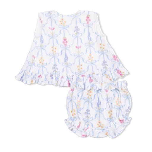 ANGEL DEAR Bouquets Ruffle Back Top And Bloomer